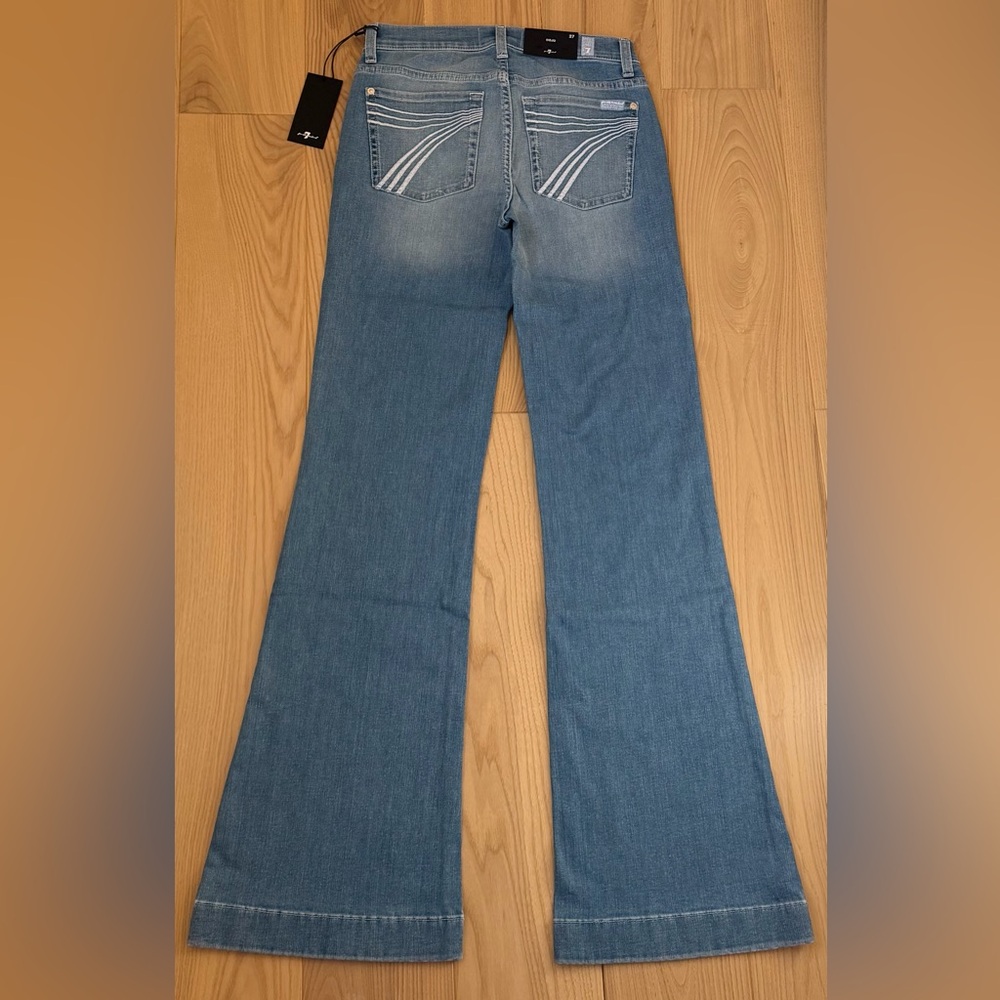 7 For All Mankind Dojo Original Jeans Women's Flare Leg Trousers NWT Size 27 - Picture 5 of 9
